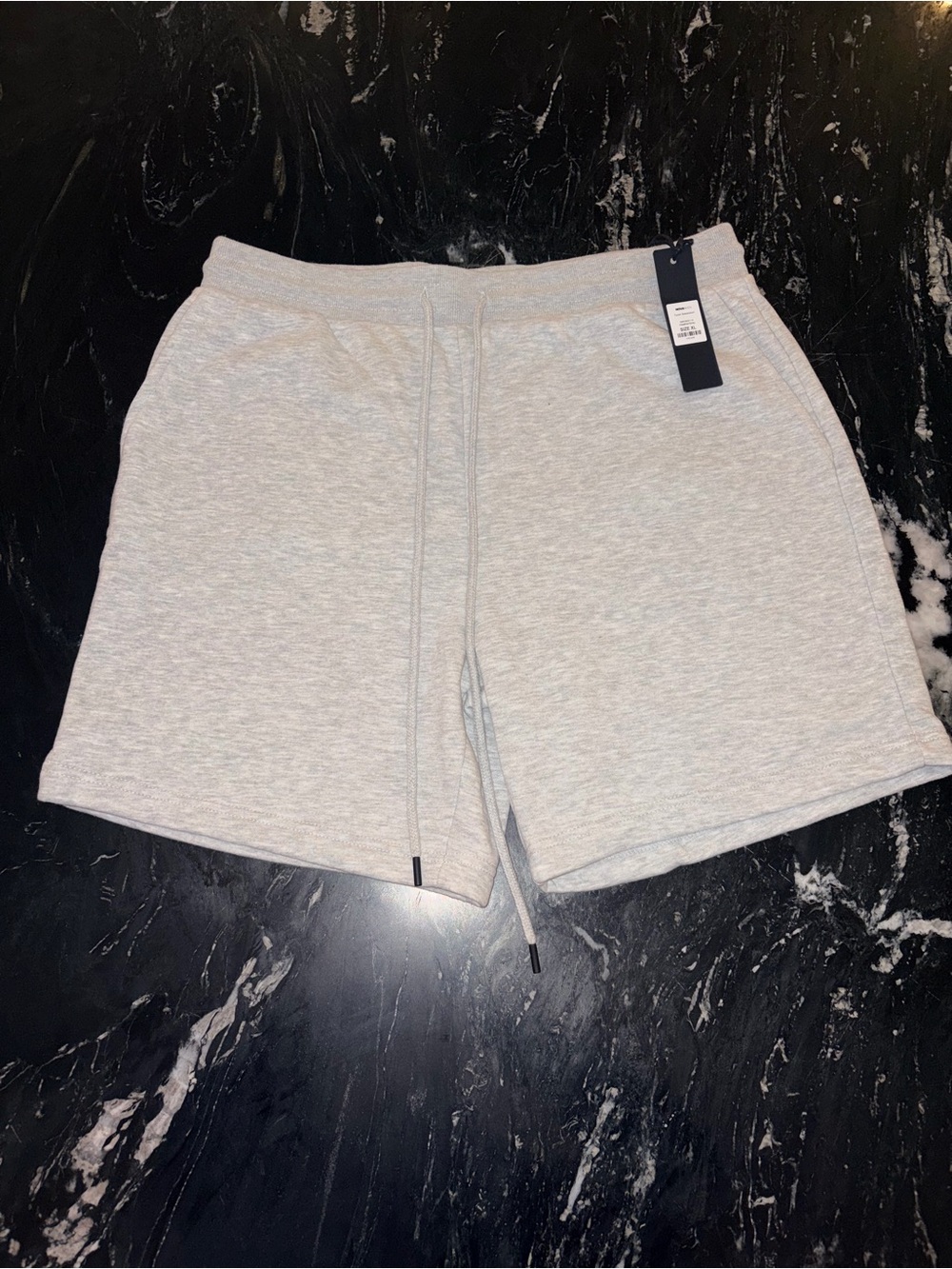 NOVA-MEN Light Gray Drawstring Sweat Shorts